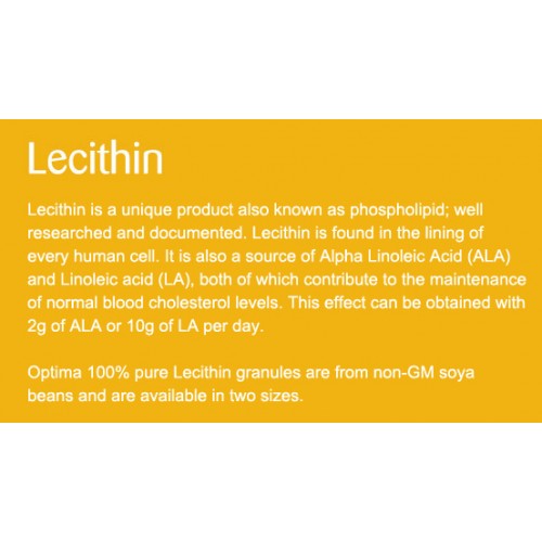 Optima 100 Pure Lecithin Granules,Lecithin granules for lower